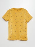 T-shirt met korte mouw en motiefje GEEL - Kiabi
