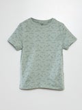 T-shirt met korte mouw en motiefje GROEN - Kiabi