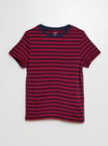 T-shirt met korte mouw en motiefje ROOD - Kiabi