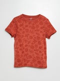 T-shirt met korte mouw en motiefje ROOD - Kiabi