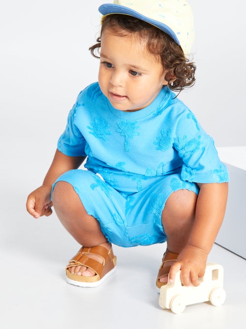 T-shirt met korte mouw en motiefje van bouclé - Kiabi