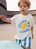 T-shirt met korte mouw en motiefje WIT - Kiabi