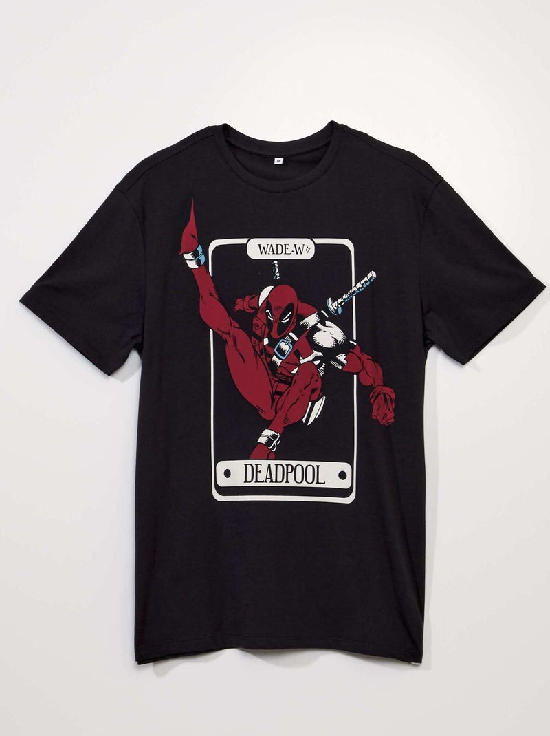 T-shirt met korte mouw en opdruk 'Dead Pool' ZWART - Kiabi