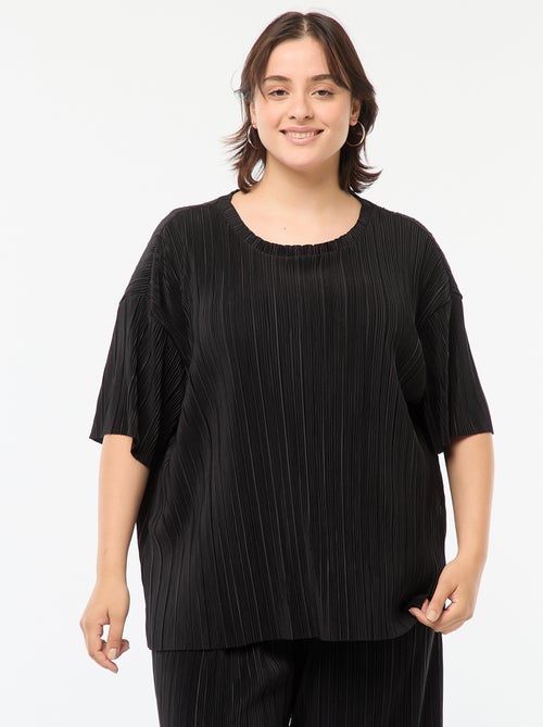 T-shirt met korte mouw en plooien - Kiabi