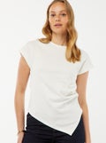 T-shirt met korte mouw en plooitjes wit - Kiabi