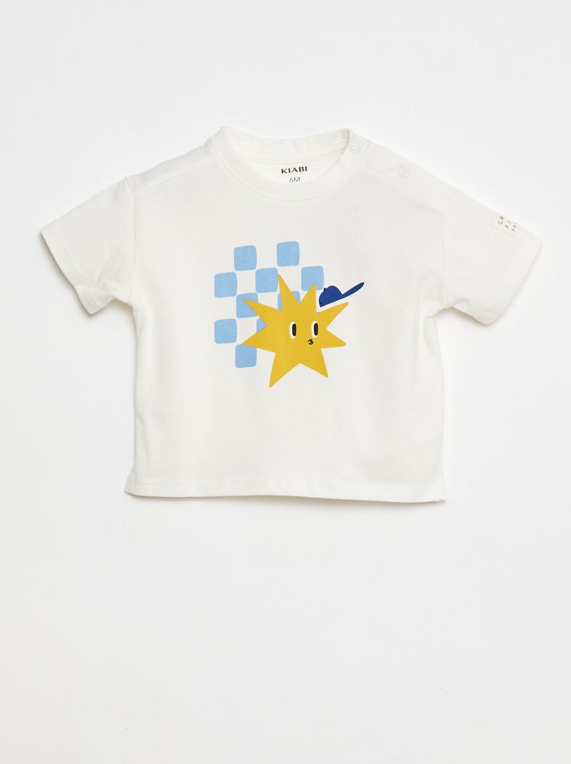 T-shirt met korte mouw en print - Grafik Edition Wit - Kiabi