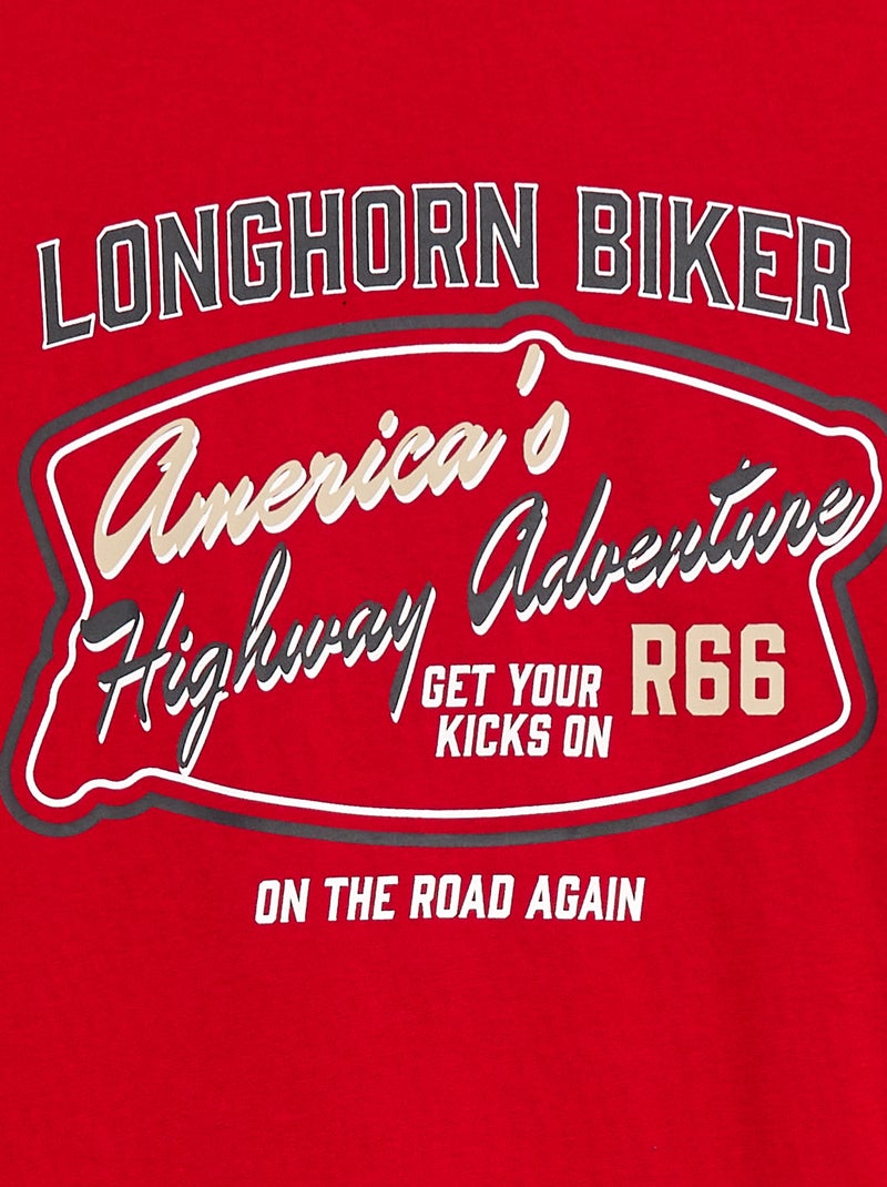 T-shirt met korte mouw en print - So Easy Rood - Kiabi