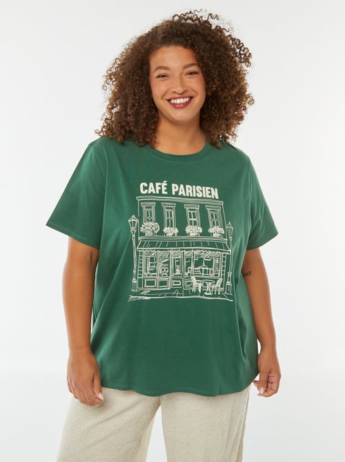 T-shirt met korte mouw en print - Kiabi