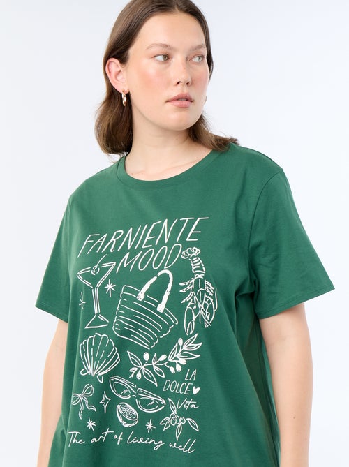 T-shirt met korte mouw en print - Kiabi