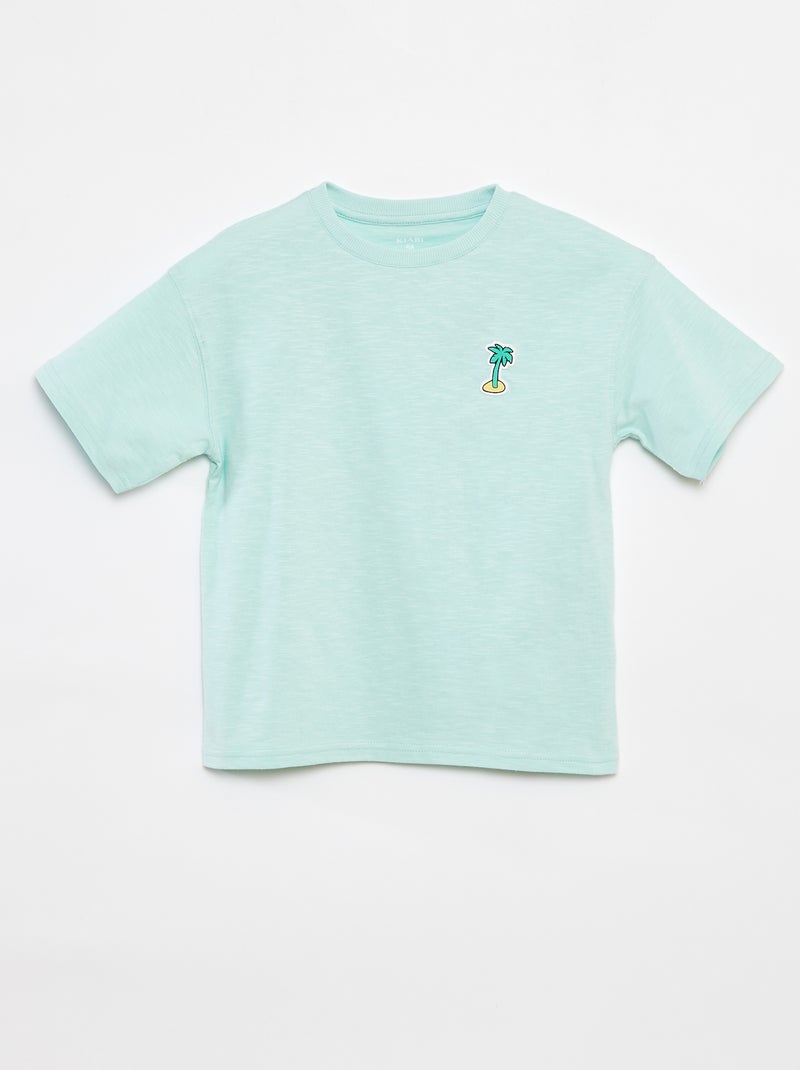 T-shirt met korte mouw en print Groen - Kiabi