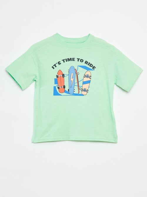 T-shirt met korte mouw en print - Kiabi