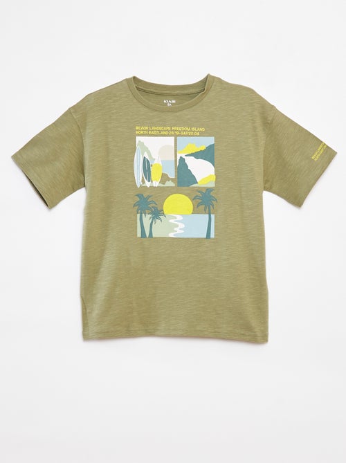 T-shirt met korte mouw en print - Kiabi