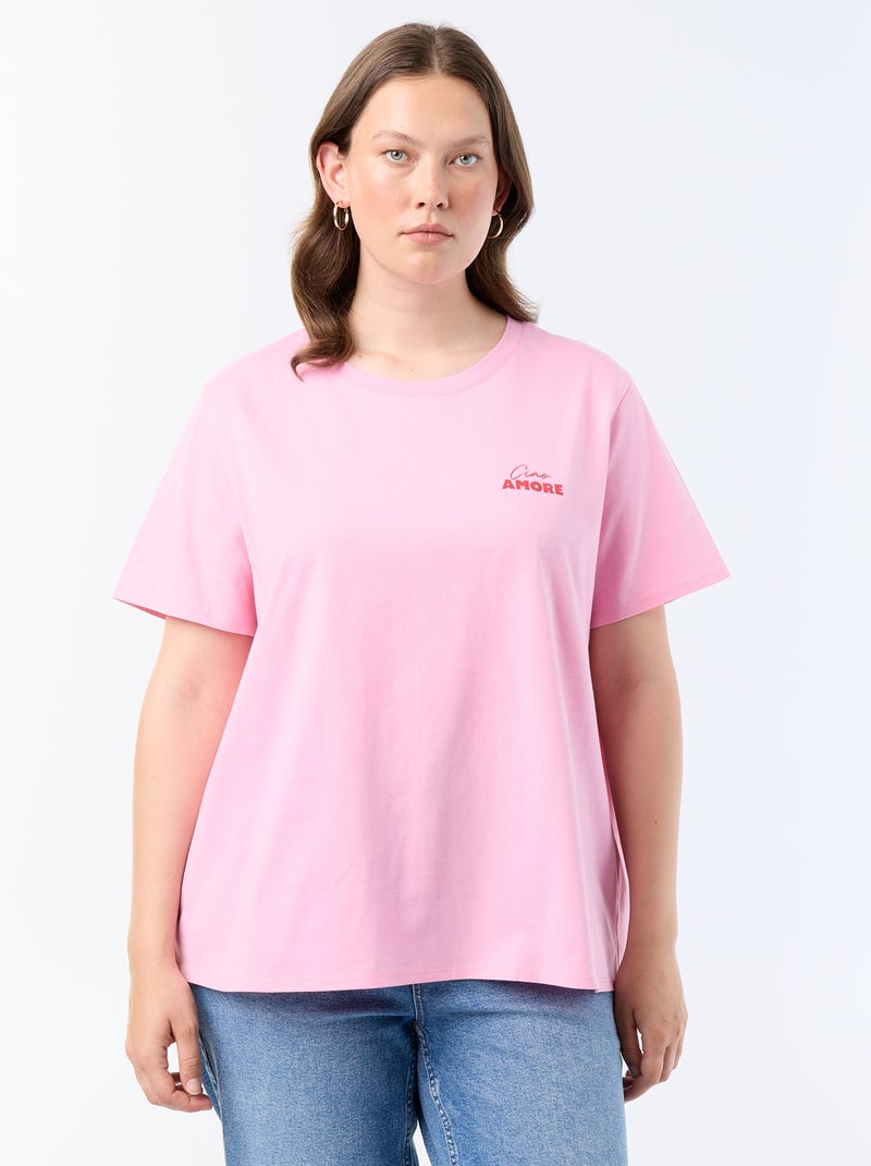 T-shirt met korte mouw en print Rose - Kiabi