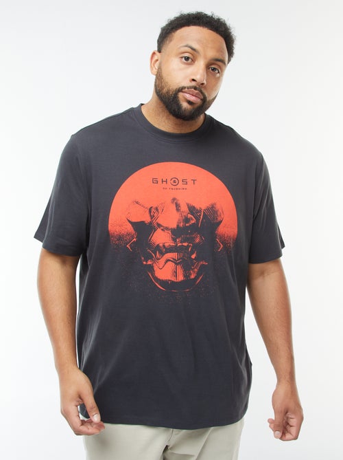T-shirt met korte mouw en print voor en achter 'Ghost of Tsushima' - Kiabi