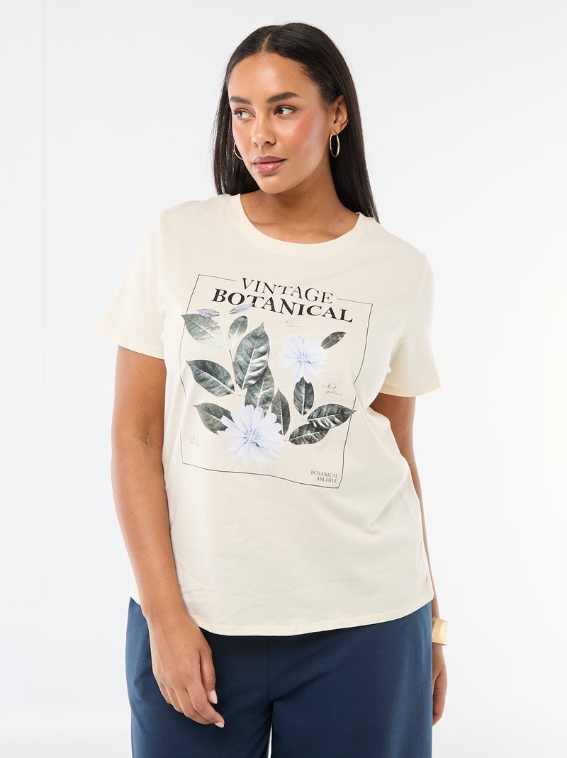 T-shirt met korte mouw en print Wit - Kiabi