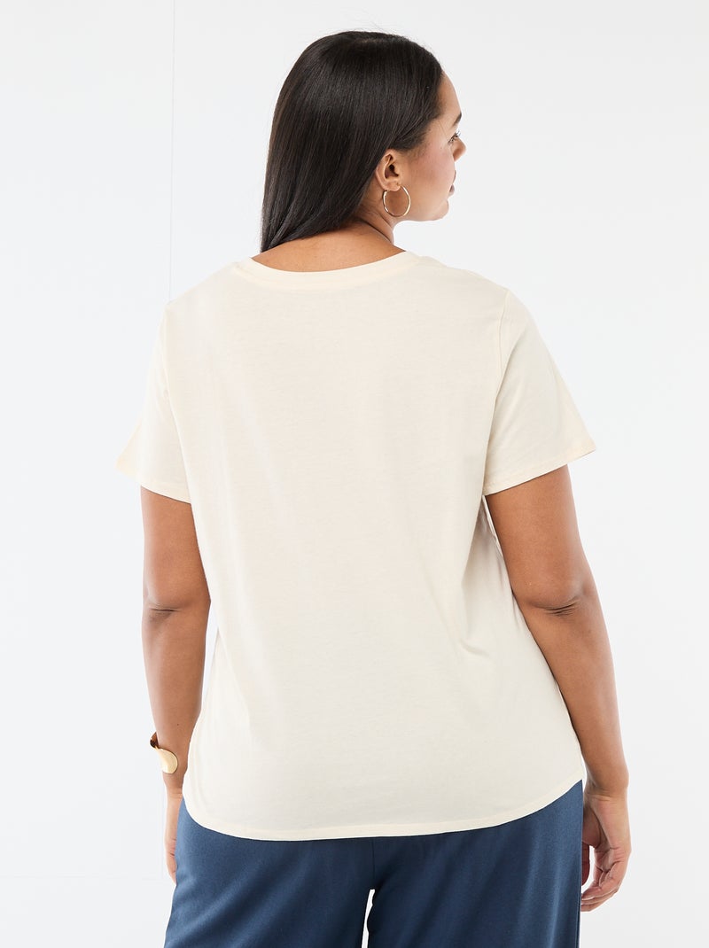 T-shirt met korte mouw en print Wit - Kiabi