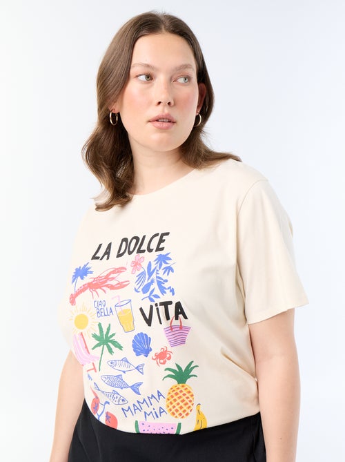 T-shirt met korte mouw en print - Kiabi
