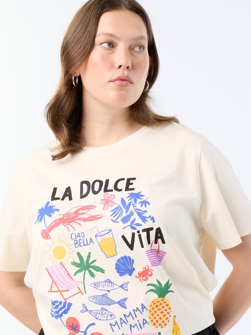 T-shirt met korte mouw en print - Kiabi
