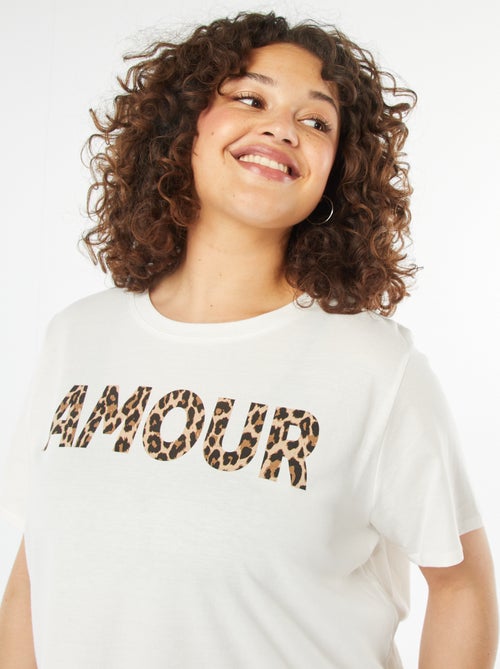 T-shirt met korte mouw en print - Kiabi