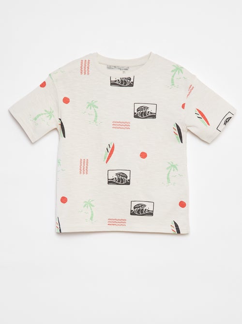 T-shirt met korte mouw en print - Kiabi