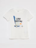 T-shirt met korte mouw en print WIT - Kiabi