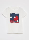 T-shirt met korte mouw en print WIT - Kiabi