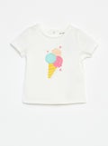 T-shirt met korte mouw en print Wit - Kiabi