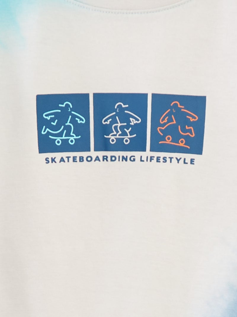 T-shirt met korte mouw en ronde hals Blauw - Kiabi