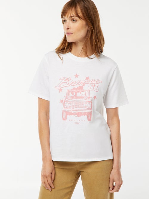 T-shirt met korte mouw en ronde hals 'Ford' - Kiabi