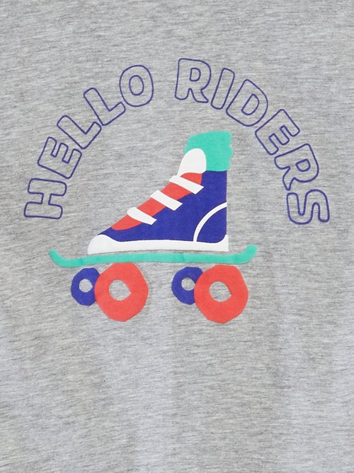 T-shirt met korte mouw en ronde hals met print - Kiabi