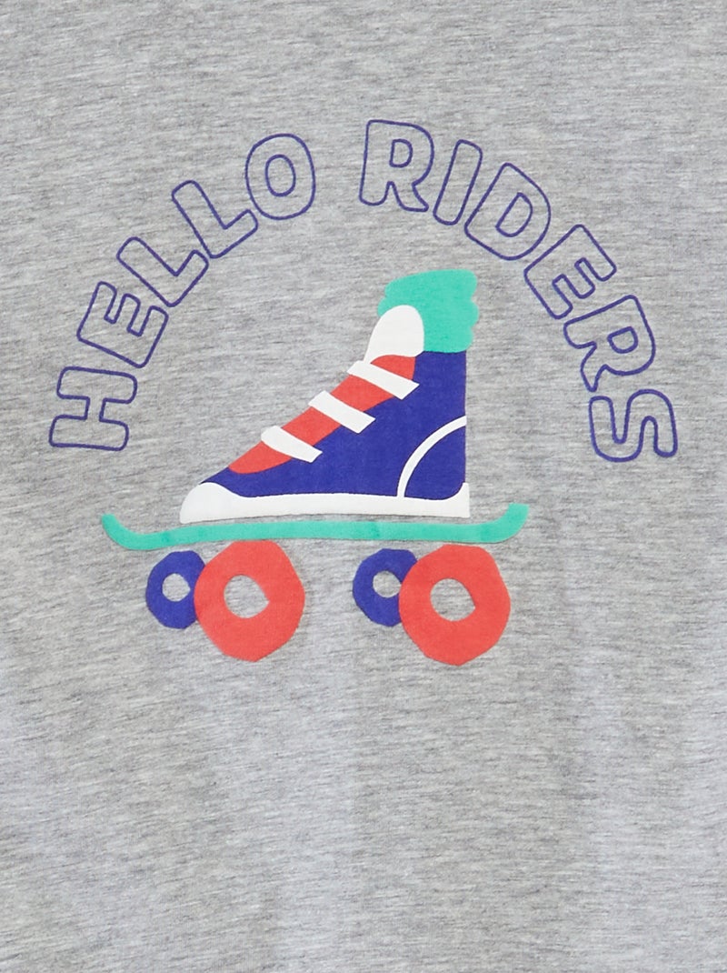 T-shirt met korte mouw en ronde hals met print WIT - Kiabi