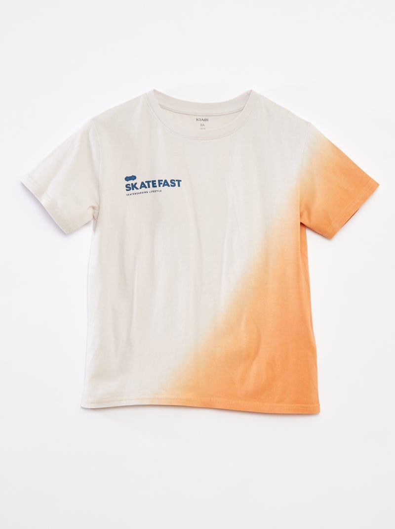 T-shirt met korte mouw en ronde hals Oranje - Kiabi