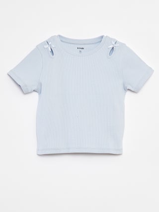 T-shirt met korte mouw en sierstrikjes