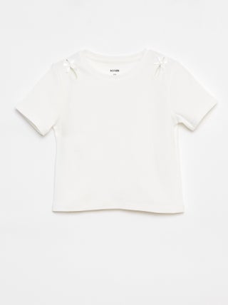 T-shirt met korte mouw en sierstrikjes