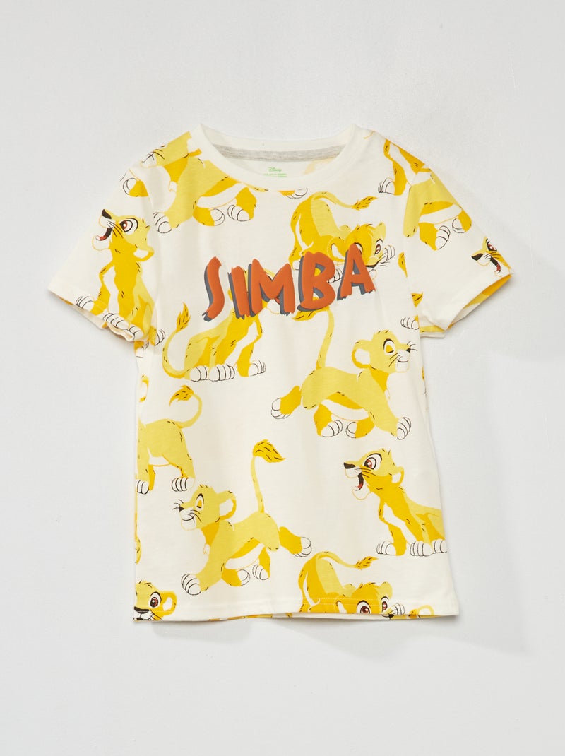 T-shirt met korte mouw en Simba-print BIEGE - Kiabi