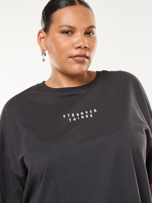 T-shirt met korte mouw en Stranger Things-print voor en achter - Kiabi