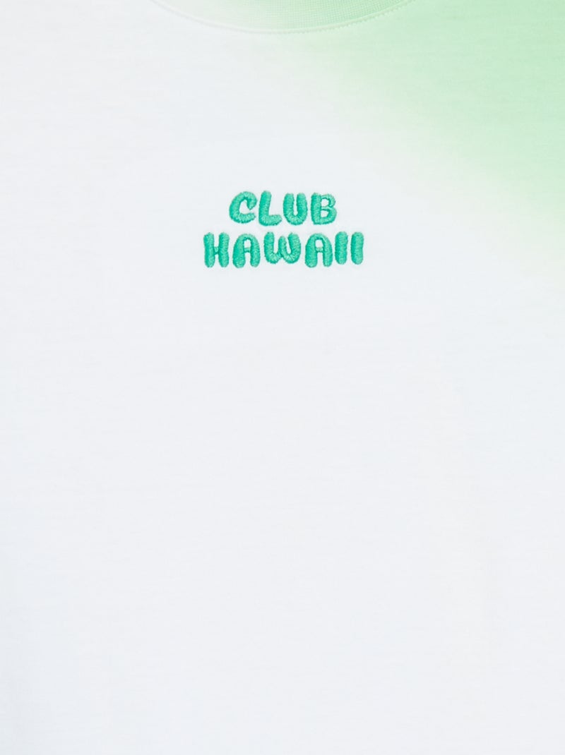 T-shirt met korte mouw en tie-dyeprint GROEN - Kiabi