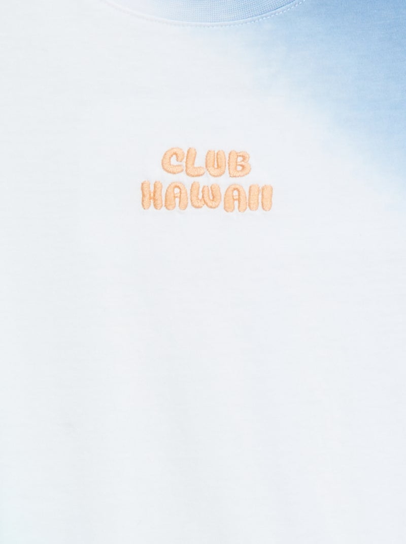 T-shirt met korte mouw en tie-dyeprint ORANJE - Kiabi