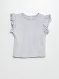 T-shirt met korte mouw met ruches BLAUW - Kiabi