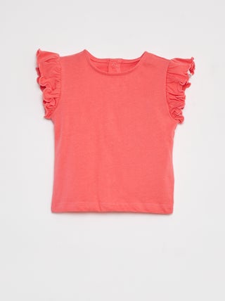T-shirt met korte mouw met ruches