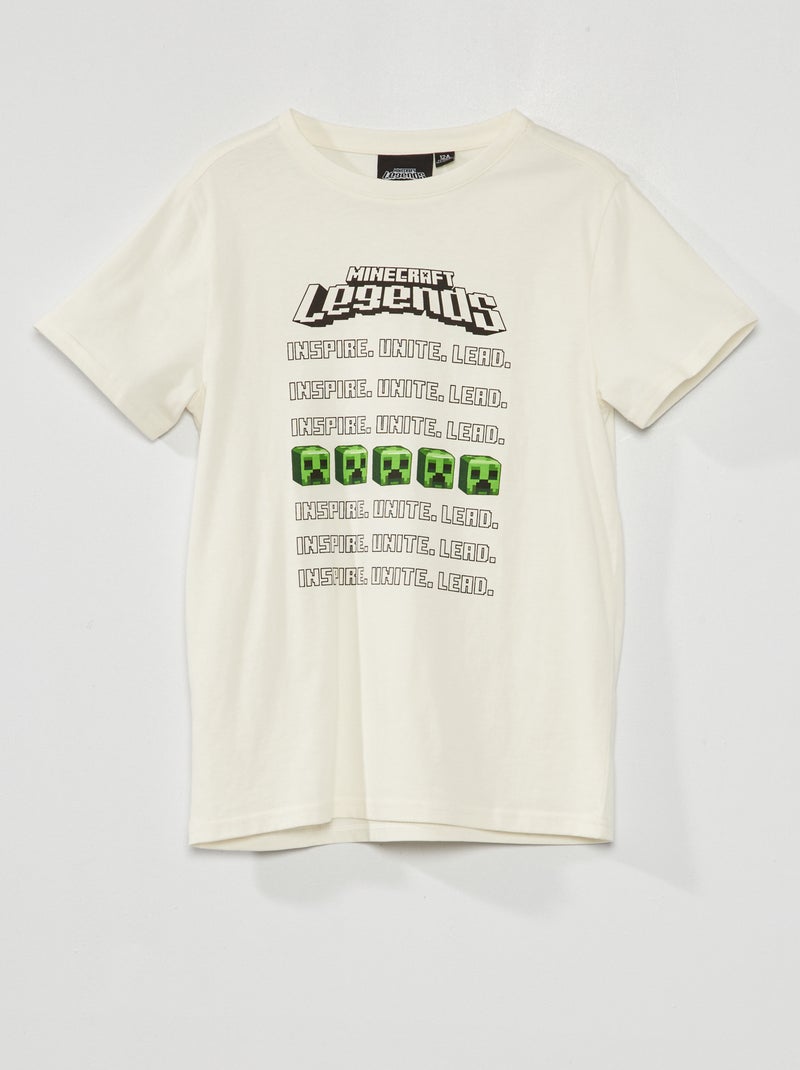 T-shirt met korte mouw 'Minecraft' WIT - Kiabi