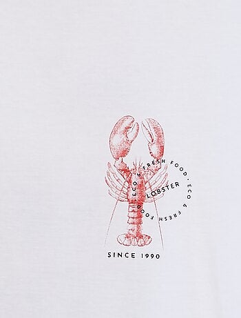 T-shirt met korte mouw, ronde hals en print op de rug | 'Produkt'