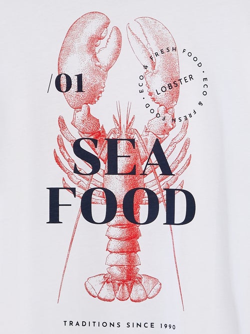 T-shirt met korte mouw, ronde hals en print op de rug | 'Produkt' - Kiabi