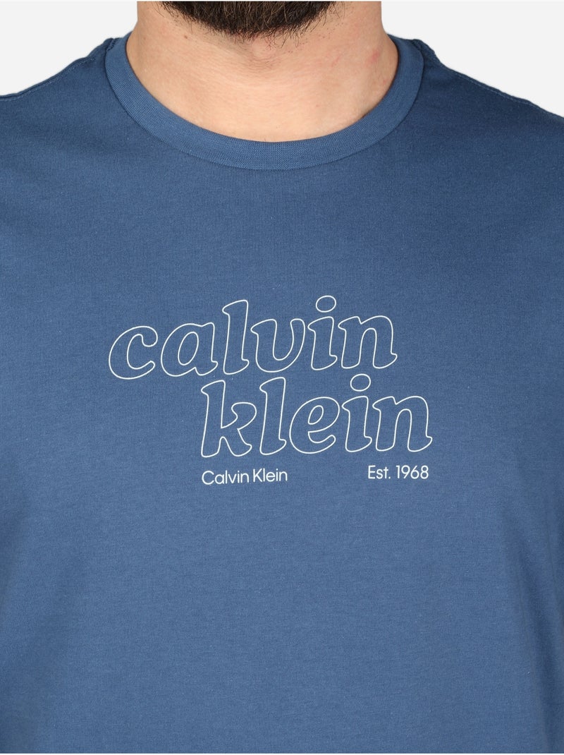 T-shirt met korte mouwen - Calvin Klein Blauw - Kiabi