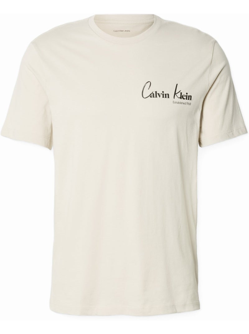 T-shirt met korte mouwen - Calvin Klein Ecru - Kiabi