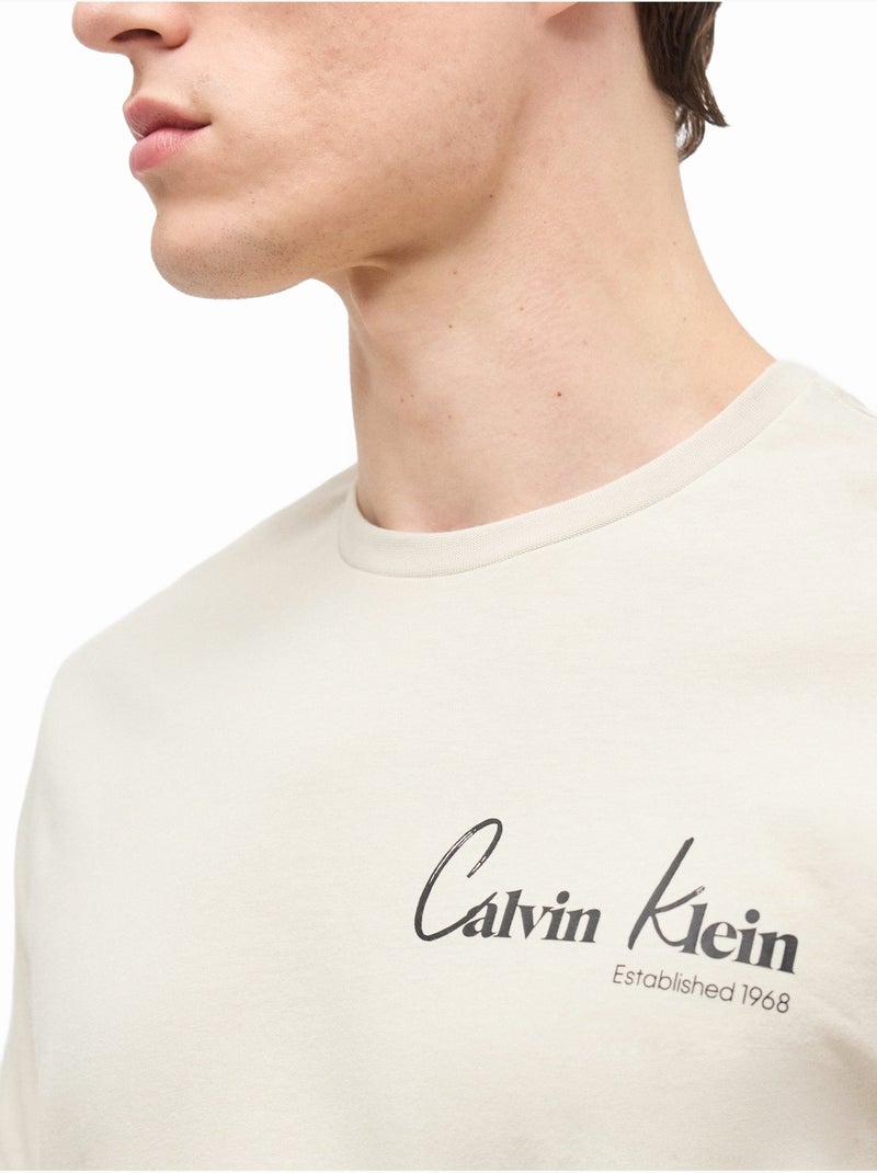 T-shirt met korte mouwen - Calvin Klein Ecru - Kiabi