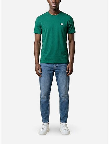 Calvin klein jeans heren t-shirt kaki met badge l4g