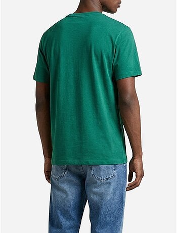 Calvin klein jeans heren t-shirt kaki met badge l4g