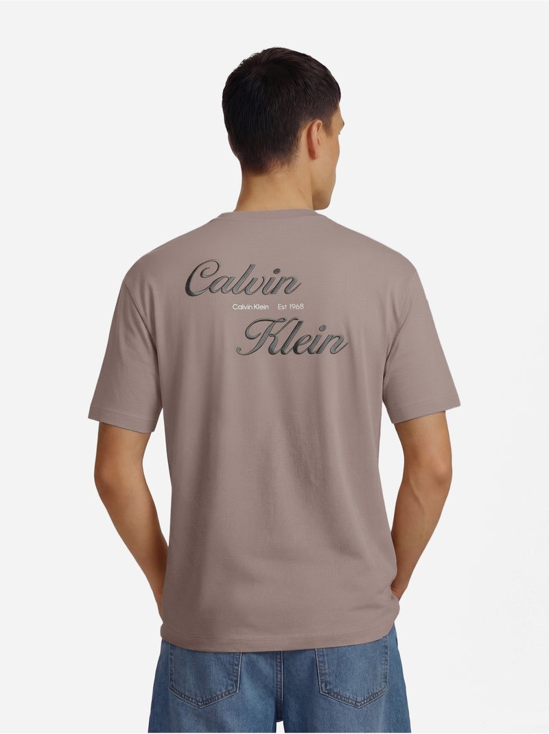 T-shirt met korte mouwen - Calvin Klein Taupe - Kiabi