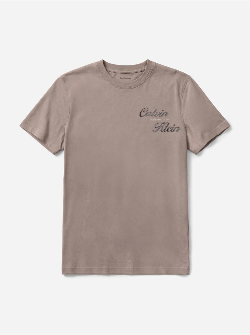 T-shirt met korte mouwen - Calvin Klein Taupe - Kiabi